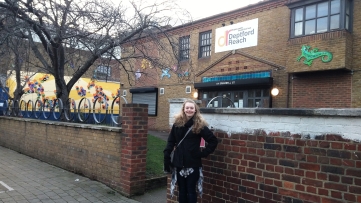 Here is me standing in front of the nonprofit organization that I will get to work with for the next couple months!