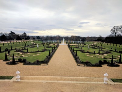 Here is one of the beautiful gardens surrounding Hampton Court Palace.